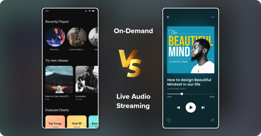 on demand vs live audio streaming