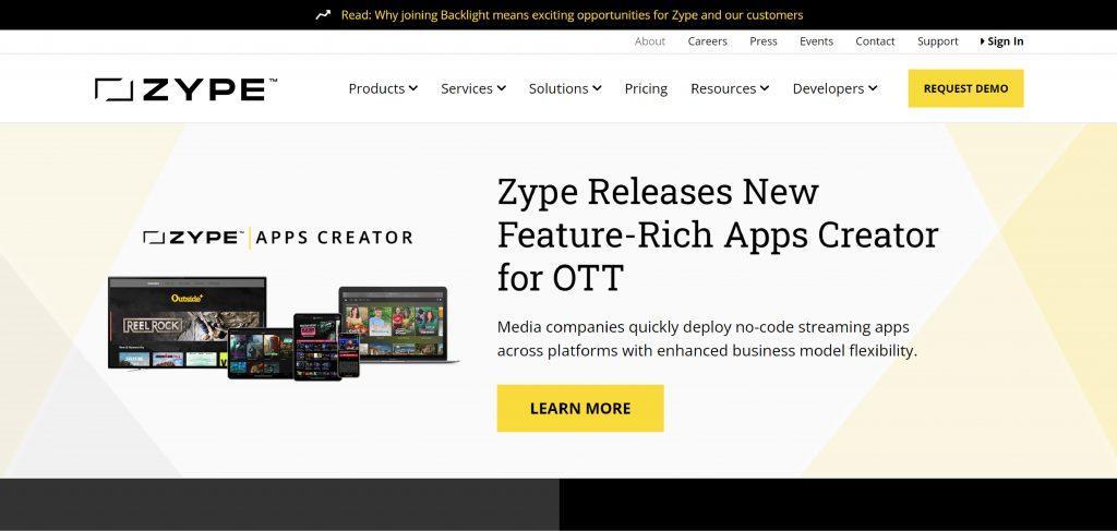 Zype ott TV apps solution