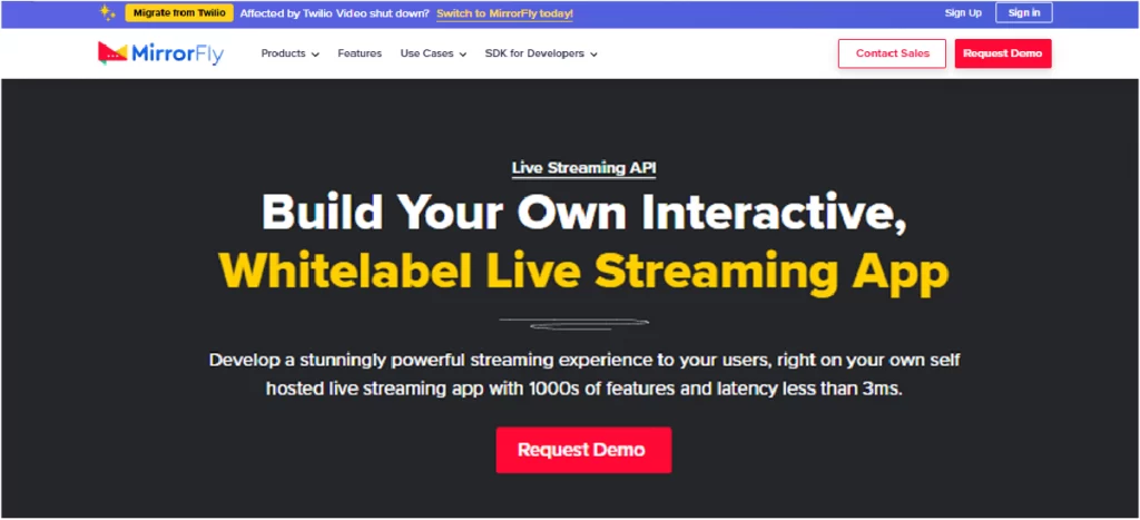 mirrorlfy live streaming api