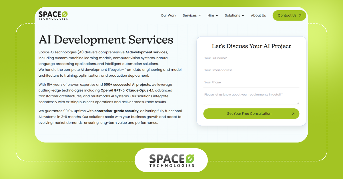 Space-O-Technologies excels in app development AI