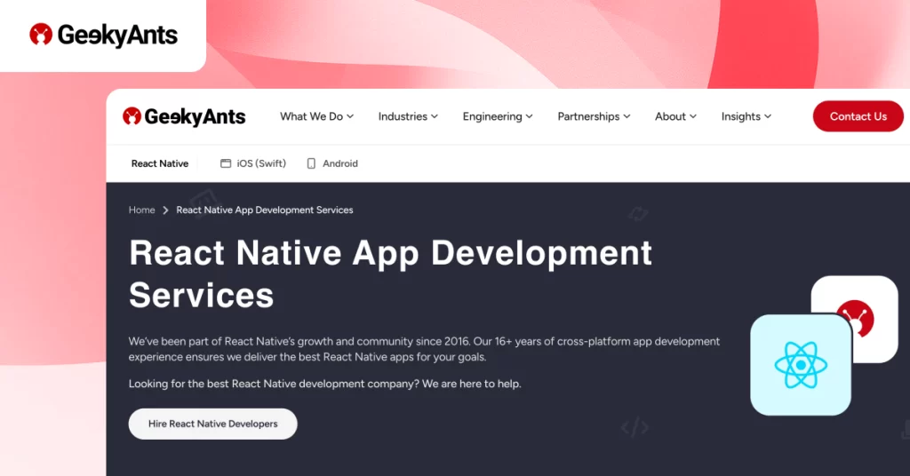 android app development using react native